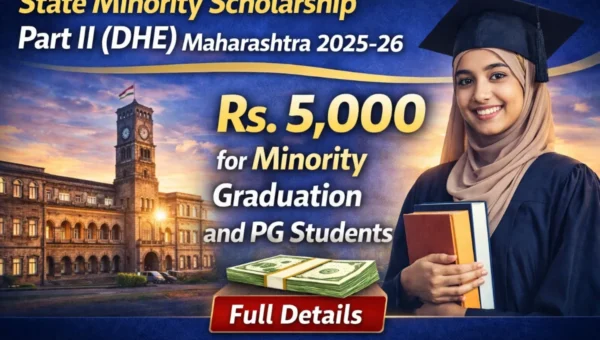 State Minority Scholarship Part II DHE Maharashtra 2025-26 Rs 5000 for minority graduation and PG students eligibility apply details