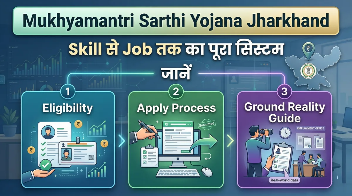 Mukhyamantri Sarthi Yojana Jharkhand: Skill से Job तक का पूरा सिस्टम, जानें Eligibility, Apply Process, Ground Reality Guide 1 Mukhyamantri Sarthi Yojana Jharkhand Skill se Job tak ka process, eligibility, apply process aur ground reality guide