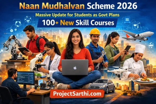 Naan Mudhalvan Scheme 2026 update showing students and skill training programs as Tamil Nadu government plans 100+ new courses.
