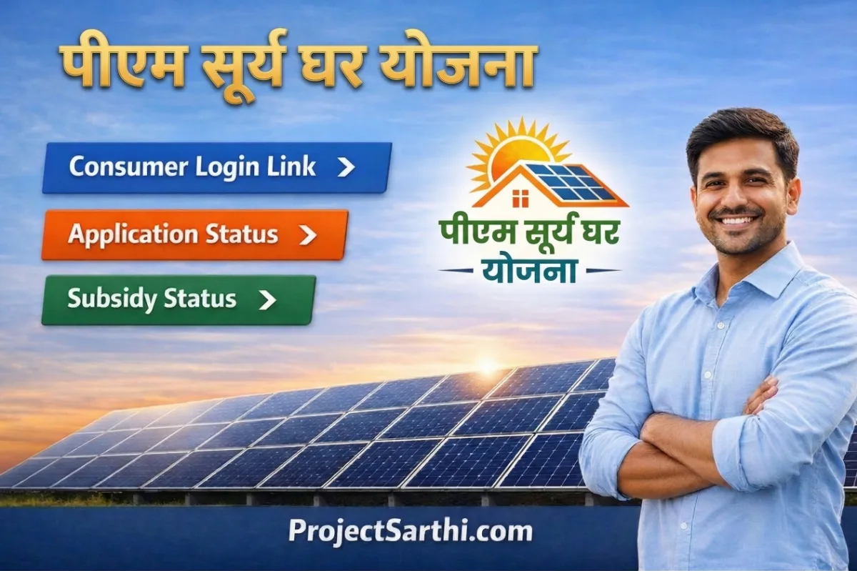 PM Surya Ghar Yojana consumer login link application status subsidy status check rooftop solar scheme